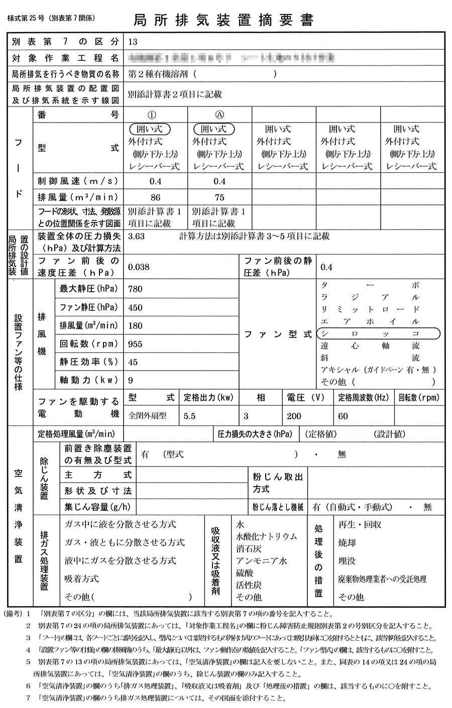 局所排気装置摘要書25号